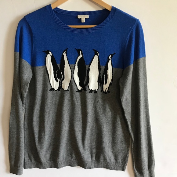 talbots penguin sweater